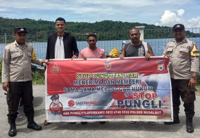 Polsek Nusalaut Sosialisasikan Saber Pungli kepada Warga Kecamatan Nusalaut