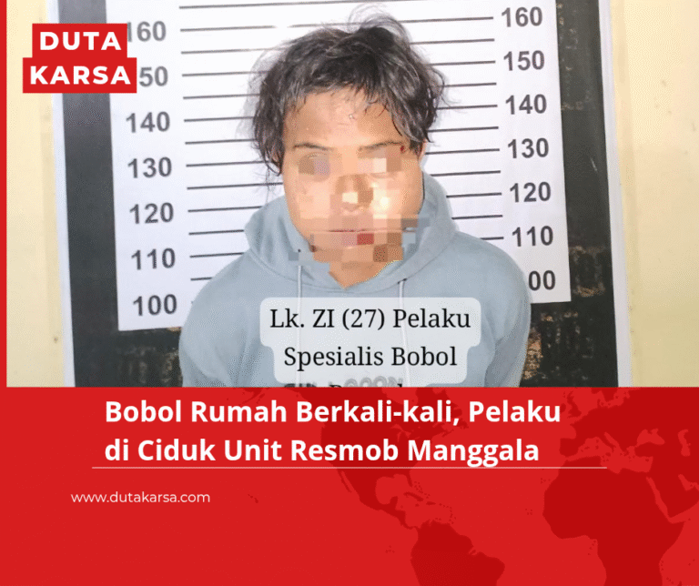 Bobol Rumah Berkali-kali, Pelaku di Ciduk Unit Resmob Manggala