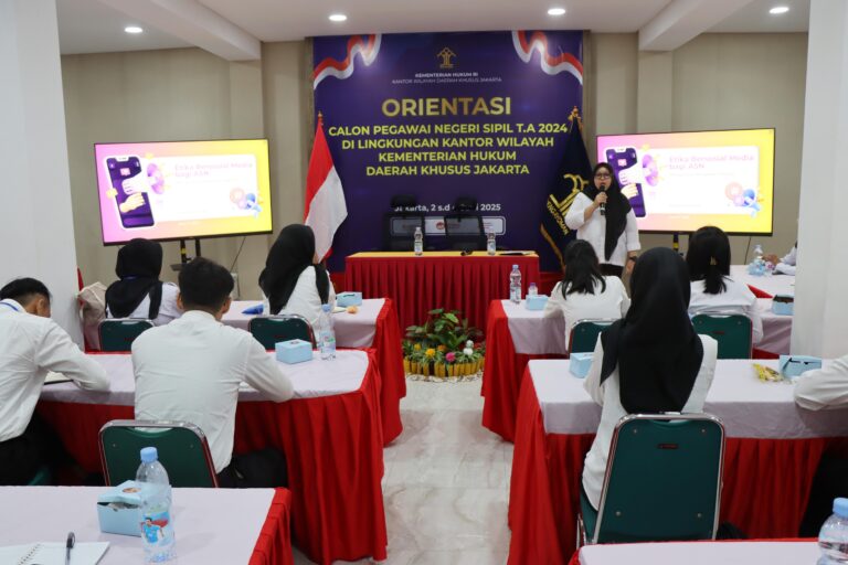 Hari Kedua Orientasi CPNS Kanwil Kemenkum DK Jakarta: Pembekalan Etika, Kehumasan, dan Tugas Pokok Organisasi