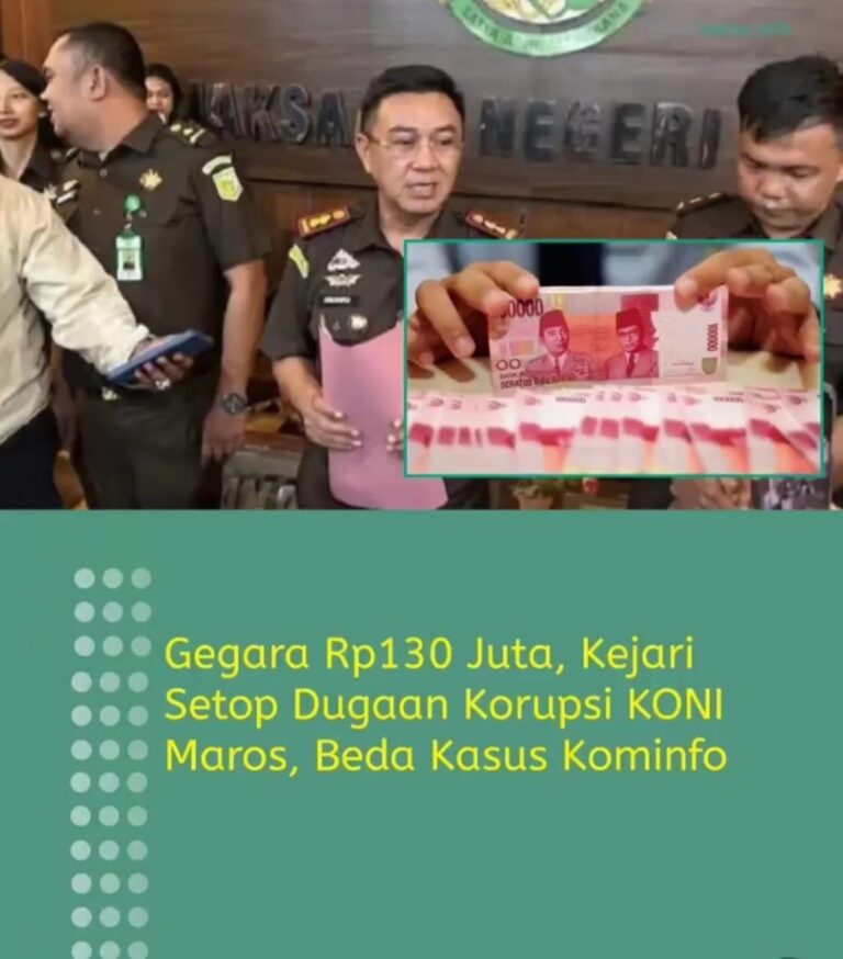 Skandal KONI Maros: Curi Rp130 Juta, Kembalikan, Lalu Bebas – Hukum Hanya Tajam ke Rakyat Kecil?