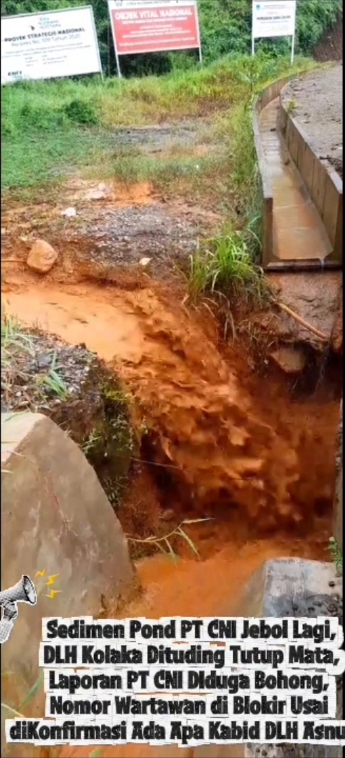 LUMPUR PT CNI BANJIRI LAPAO-PAO SEJAK JANUARI! DLH KOLAKA DIDUGA TUTUP MATA, WARGA: NYAWA KAMI DITUKAR DENGAN ORE NIKEL