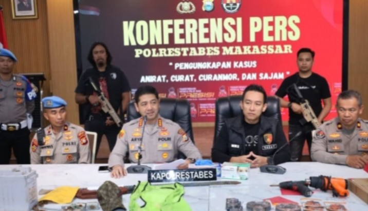 Resahkan Warga, Polrestabes Makassar Tangkap 5 Pelaku Geng Motor 