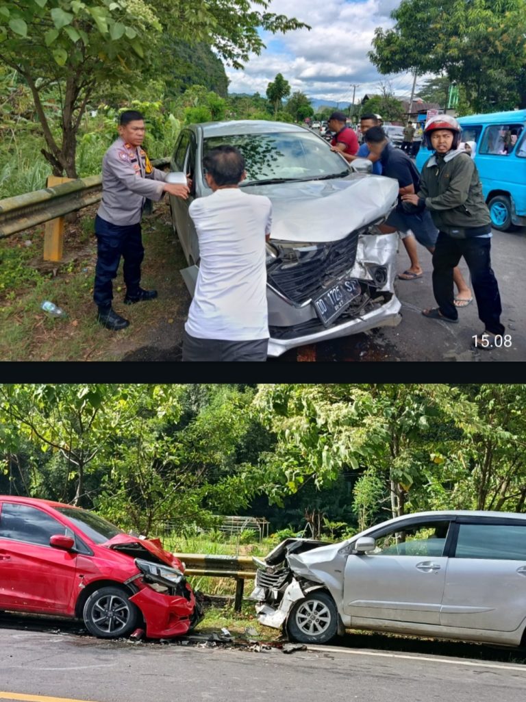 Kapolsek Bantimurung Bantu Korban Kecelakaan di Jalan Poros Maros-Bantimurung
