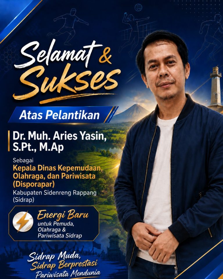 Bupati Sidrap Lantik 86 Pejabat, Dr. Muhammad Aries Yasin Resmi Pimpin Disporapar
