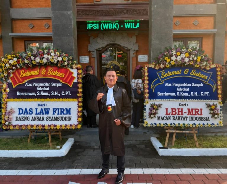 Sekjen DPP LBH MRI Berriawan Resmi Disumpah Menjadi Advokat di Pengadilan Tinggi Denpasar, Siap Perkuat Pembelaan Hukum Bagi Rakyat