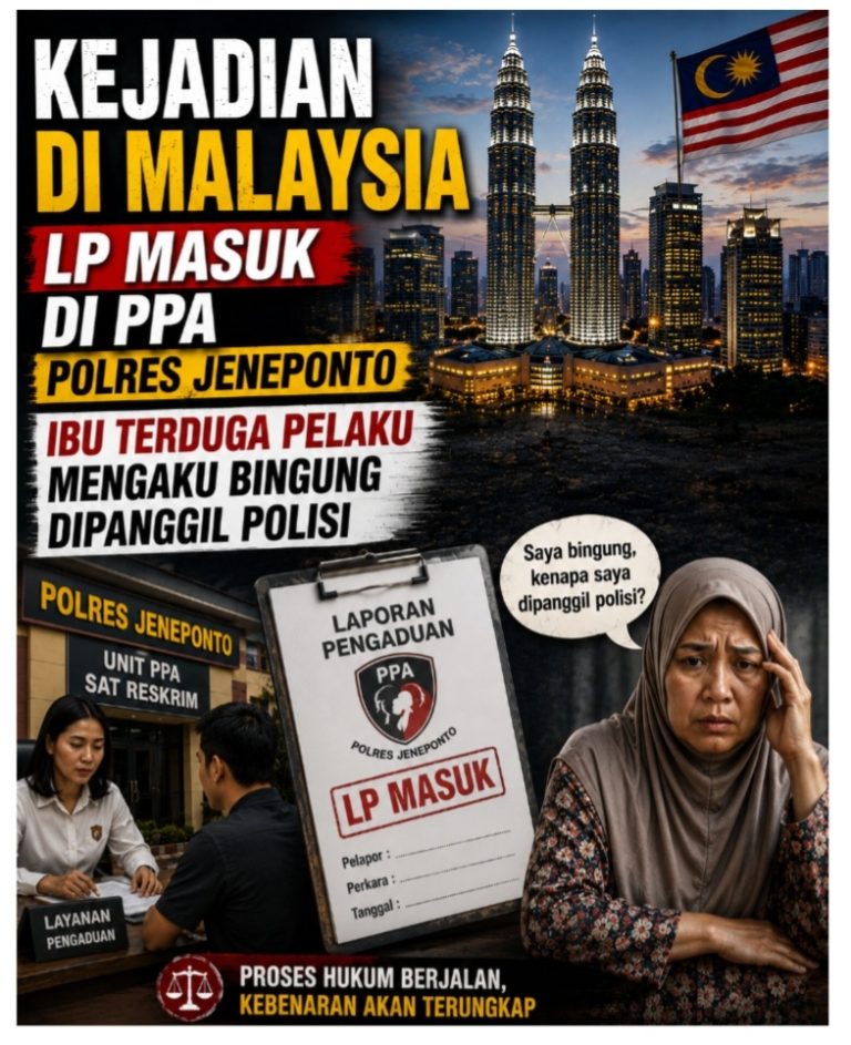 Kejadian di Malaysia, LP Masuk Di PPA Polres Jeneponto, Ibu Terduga Pelaku Mengaku Bingung Dipanggil Polisi