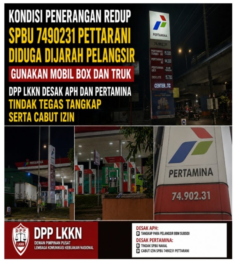 Kondisi Penerangan Redup, SPBU 7490231 Pettarani Diduga Dijarah Pelangsir Gunakan Mobil Box dan Truk, DPP LKKN Desak APH dan Pertamina Tindak Tegas Tangkap serta Cabut Izin