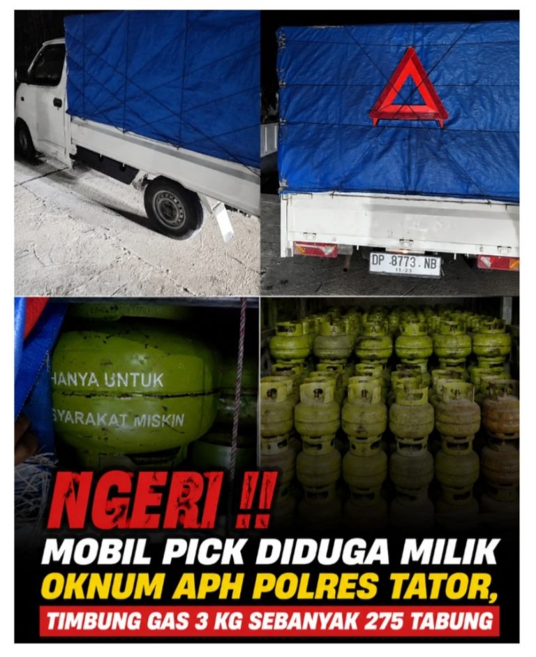 Ngeri !! Mobil Pick Diduga Milik Oknum APH Polres Tator, Timbung Gas 3 Kg Sebanyak 275 Tabung
