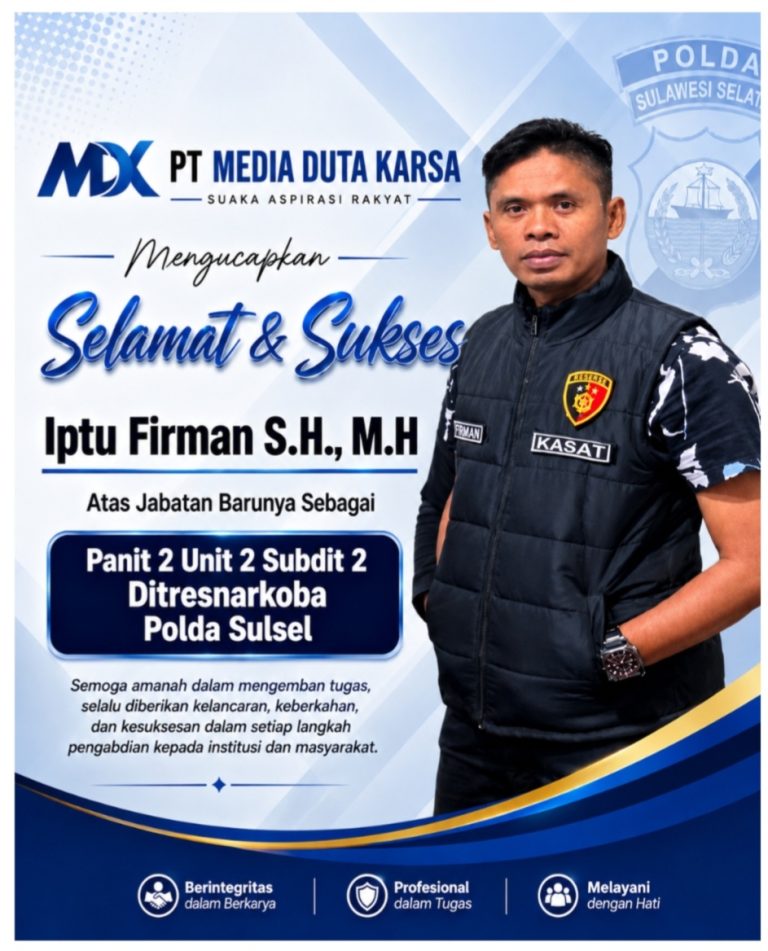 IPTU FIRMAN DIPERCAYA PIMPIN PANIT 2 UNIT 2 SUBDIT 2 DITRESNARKOBA POLDA SULSEL