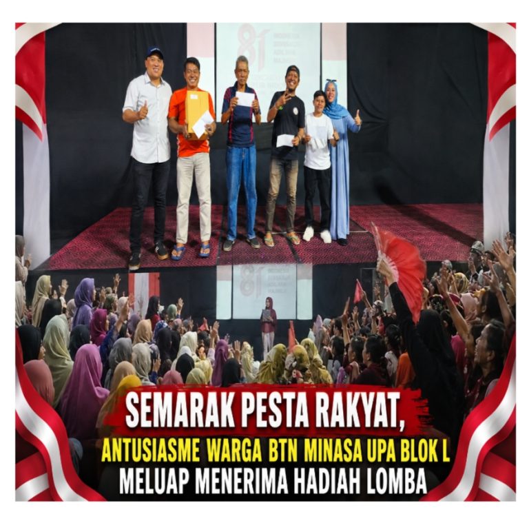 Semarak Pesta Rakyat, Antusiasme Warga BTN Minasa Upa Blok L Meluap Menerima Hadiah Lomba