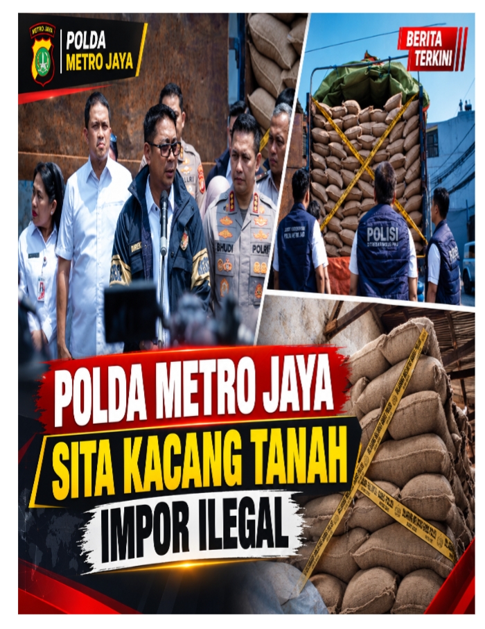 Polda Metro Jaya Sita Kacang Tanah Impor Ilegal 