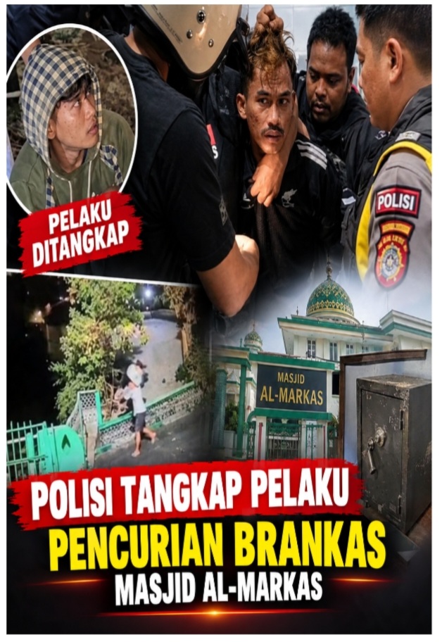 Polisi Tangkap Pelaku Pencurian Brankas Masjid Al-Markas