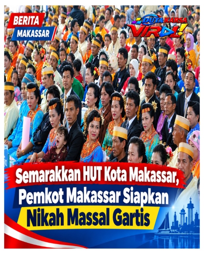 Semarakkan HUT Kota Makassar, Pemkot Makassar Siap Nikah Massal Gartis