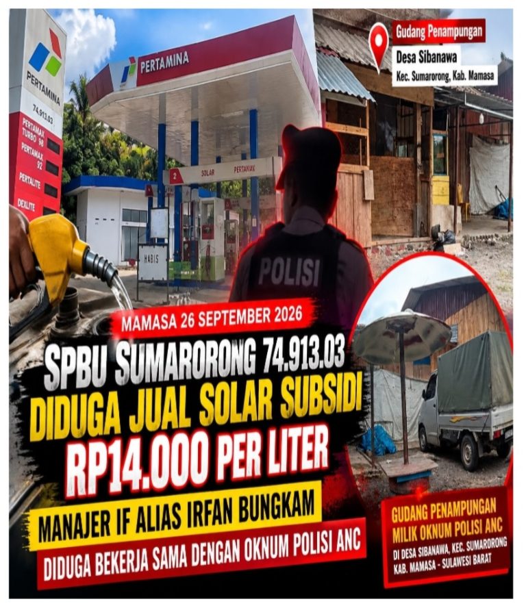 SPBU Sumarorong Disorot, Warga Ungkap Dugaan Penjualan Solar Subsidi Rp14 Ribu per Liter dan Keterlibatan Oknum Polisi di Mamasa