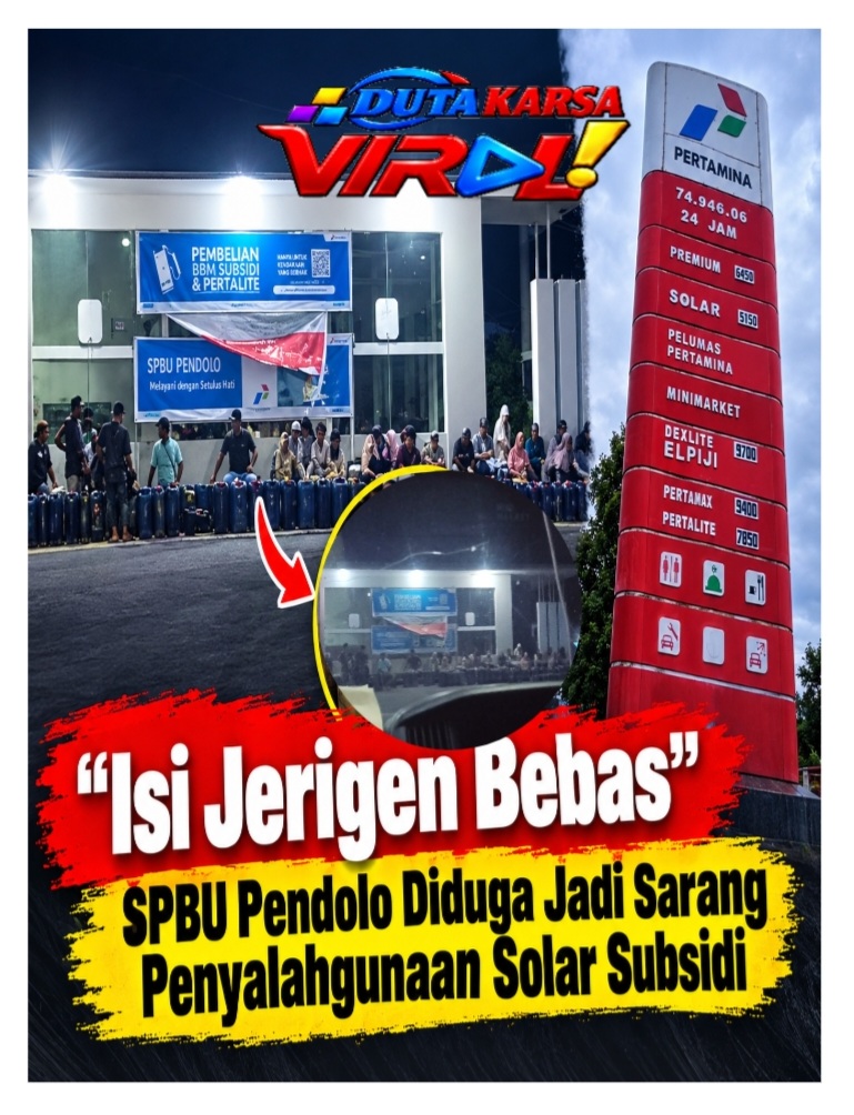“Isi Jerigen Bebas”, SPBU Pendolo Diduga Jadi Sarang Penyalahgunaan Solar Subsidi